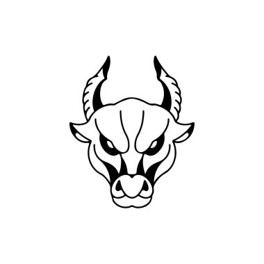 Bir boğanın kafasının vektör çizimi