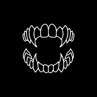 Sivri diş siluetinin vektör çizimi
