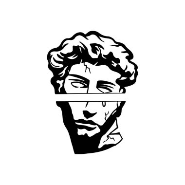 İki Yunan heykelinin vektör illüstrasyonu