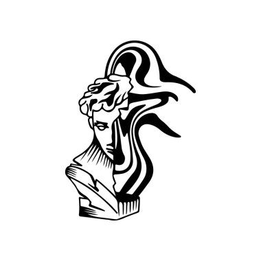 Soyut Yunan heykelinin vektör illüstrasyonu