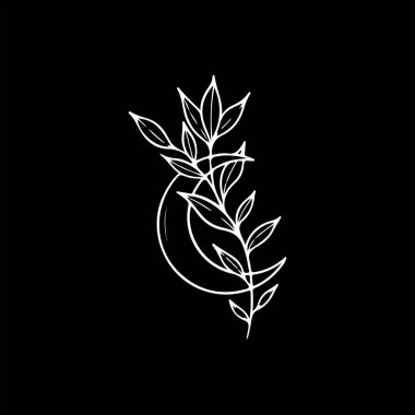 Ay konseptli yaprağın vektör illüstrasyonu