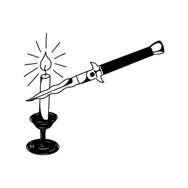  vector illustration of knife and candle