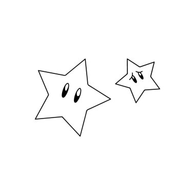 vector illustration of two cartoon stars