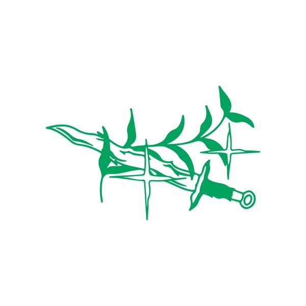 Vector Illustration Dagger Leaf — Vettoriale Stock