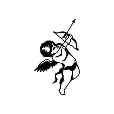 Oklu küçük meleğin vektör çizimi