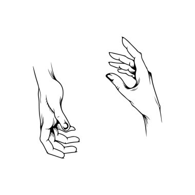 İki el kavramının vektör çizimi