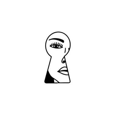 key concept female face vector illustration