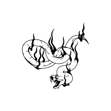  vector illustration of snake with fire concept