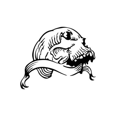 Kurdeleli bir kafatasının vektör çizimi