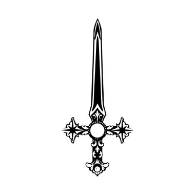 Siyah bir kılıcın vektör çizimi