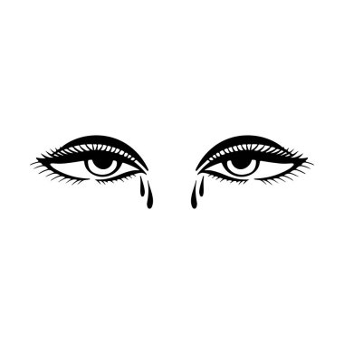 vector illustration of crying eyes
