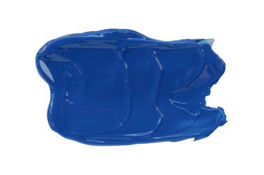 Beyaz arka planda izole edilmiş parlak mavi fırça. Mavi suluboya.