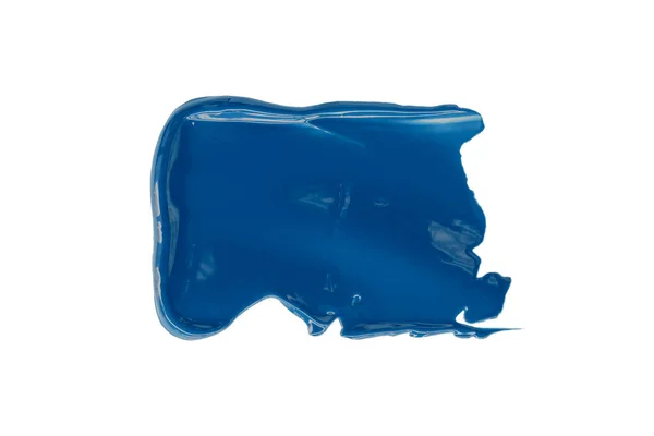 Beyaz Arka Planda Izole Edilmiş Parlak Mavi Fırça Mavi Suluboya — Stok fotoğraf