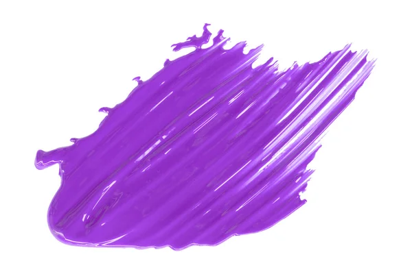 光滑的紫色刷子隔离在白色背景上 紫色水彩画 — 图库照片