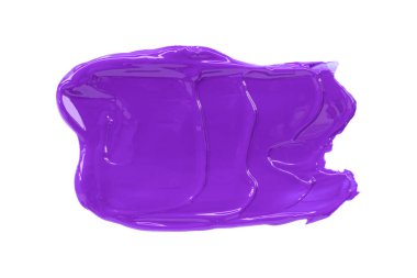 Beyaz arkaplanda izole edilmiş parlak mor fırça. Mor suluboya.