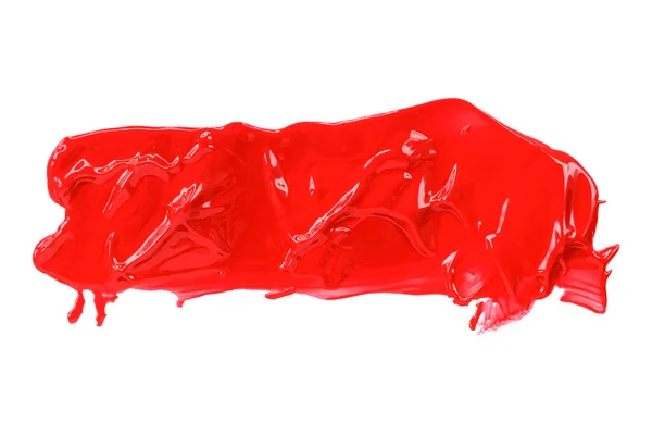 Glänzend Rote Bürste Isoliert Auf Weißem Hintergrund Rotes Aquarell — Stockfoto