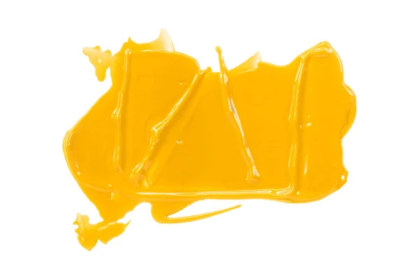 Shiny Yellow Brush Isolated White Background Yellow Watercolor — Stock Photo, Image