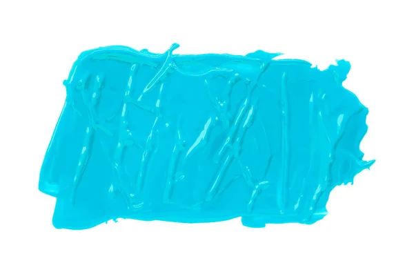 Escova Azul Claro Brilhante Isolado Fundo Branco Aquarela Azul — Fotografia de Stock