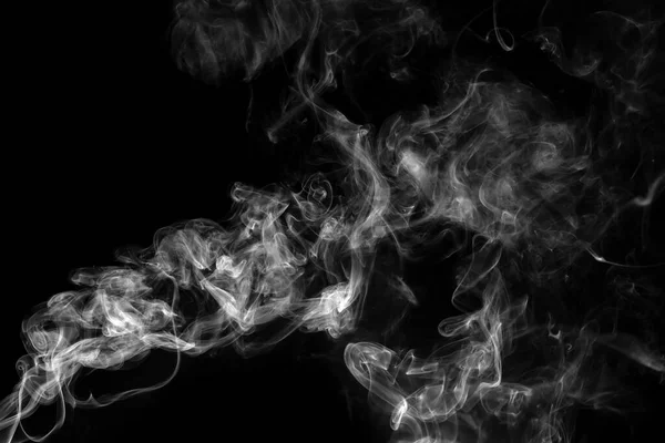 Abstraktní Bílý Kouř Animovaný Černém Pozadí — Stock fotografie