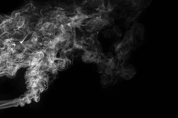 Abstraktní Bílý Kouř Animovaný Černém Pozadí — Stock fotografie