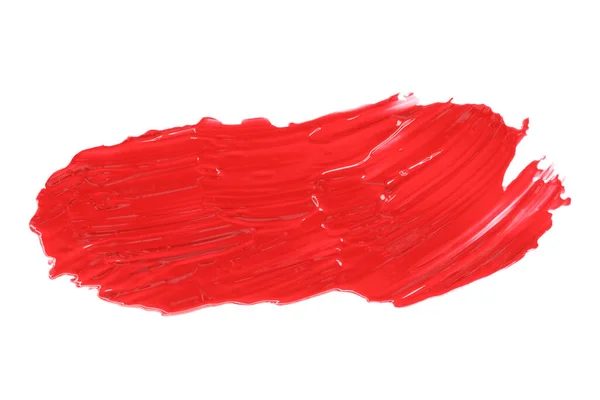 Escova Vermelha Brilhante Isolada Sobre Fundo Branco Aquarela Vermelha — Fotografia de Stock