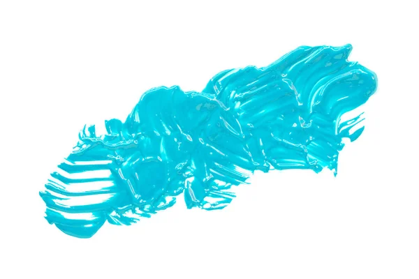 Glänsande Ljusblå Borste Isolerad Vit Bakgrund Blå Akvarell — Stockfoto
