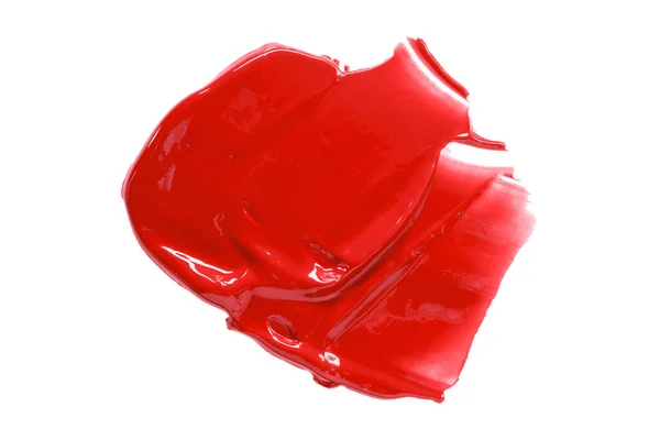 Cepillo Rojo Brillante Aislado Sobre Fondo Blanco Acuarela Roja —  Fotos de Stock