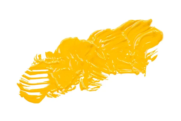 Glanzende Gele Borstel Geïsoleerd Witte Achtergrond Gele Aquarel — Stockfoto