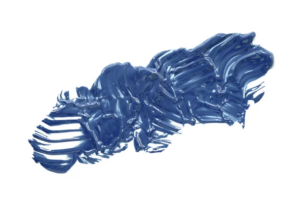 Glanzende Blauwe Borstel Geïsoleerd Witte Achtergrond Blauwe Aquarel — Stockfoto
