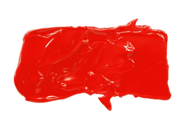 Glanzende Rode Borstel Geïsoleerd Een Witte Achtergrond Rode Aquarel — Stockfoto