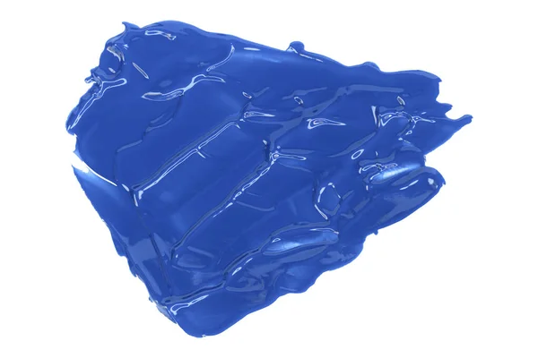 Glanzende Blauwe Borstel Geïsoleerd Witte Achtergrond Blauwe Aquarel — Stockfoto