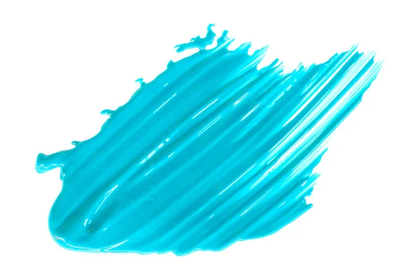 Glänsande Ljusblå Borste Isolerad Vit Bakgrund Blå Akvarell — Stockfoto