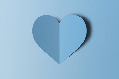 light blue paper Cut into a heart shape, Valentine's Day festival.