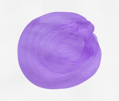 Mor fırça beyaz arkaplanda izole edilmiş. Mor suluboya.