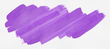 Mor fırça beyaz arkaplanda izole edilmiş. Mor suluboya.