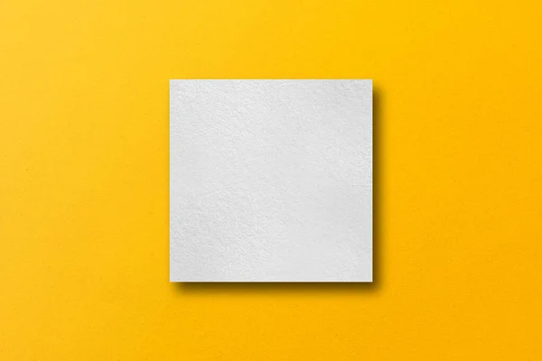 Paper Cut Square Shapes Light Shadow Placed Yellow Paper Background — Stok fotoğraf