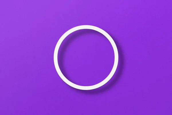 Paper Cut Circle Shape Light Shadow Placed Purple Paper Background — Fotografia de Stock