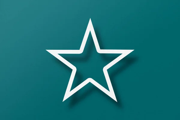 Paper Cut Star Shape Light Shadow Placed Green Paper Background — Foto Stock