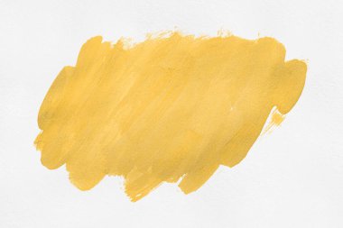yellow brush isolated on white paper background yellow watercolor