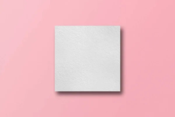 Paper Cut Square Shapes Light Shadow Placed Pink Paper Background — стоковое фото