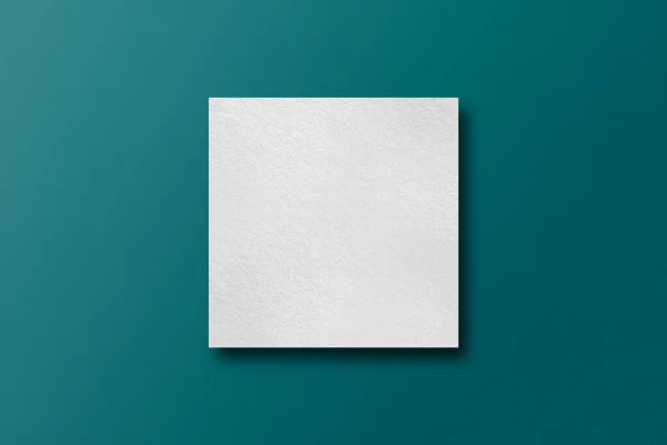 Paper Cut Square Shapes Light Shadow Placed Green Paper Background — Stok fotoğraf