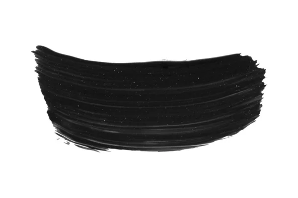 Černá Silueta Štětce Izolovaná Bílém Pozadí Modrá Akvarel — Stock fotografie
