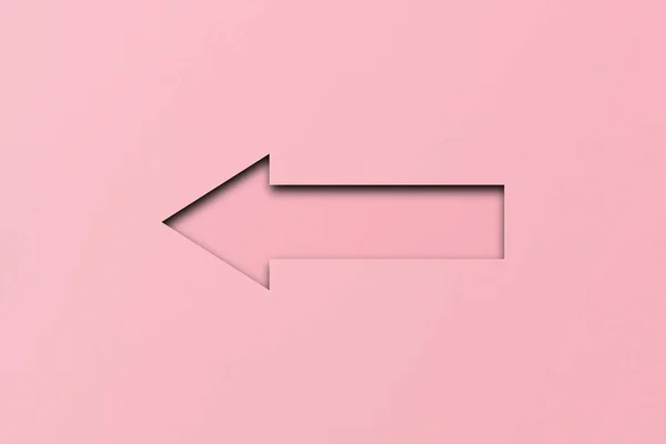 Rózsaszín Papír Nyíl Alakúra Vágva Fedőpapír — Stock Fotó