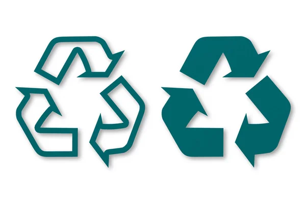 Papier Vert Perforé Dans Des Formes Recyclées Isolées Sur Fond — Photo