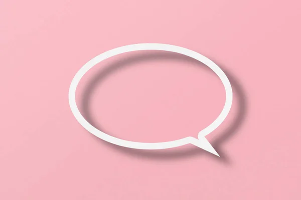 White Paper Cut Out Speech Bubble Shape Set Pink Paper — Stockfoto