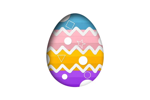 Pink Light Blue Purple Yellow Paper Cut Easter Egg Patterns — Stock Photo, Image