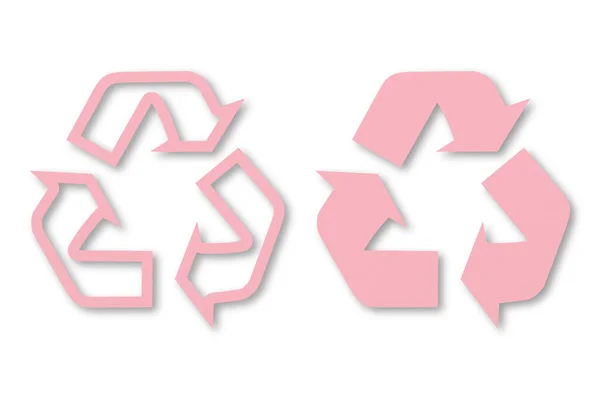 白を基調としたリサイクル型にパンチされたピンクの紙 — ストック写真