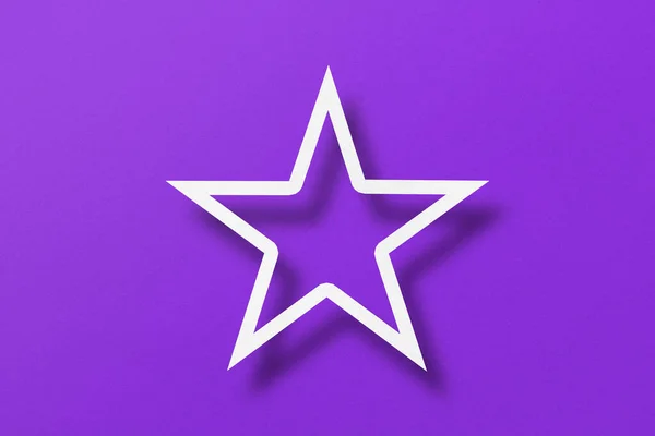 Paper Cut Star Shape Light Shadow Placed Purple Paper Background — Stock Photo, Image