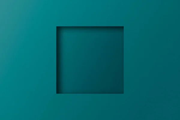 Зелений Папір Розрізаний Отвори Квадратні Фігури Покриті Світлом Тіні — стокове фото