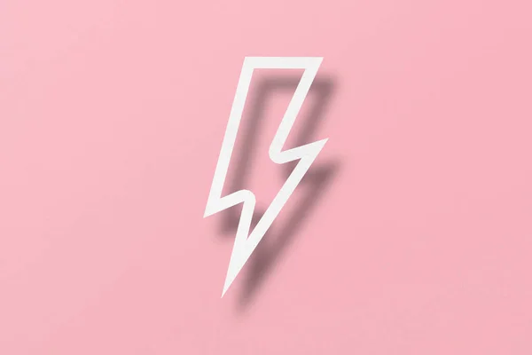 Paper Cut Lightning Shape Lightning Light Shadow Placed Pink Paper —  Fotos de Stock
